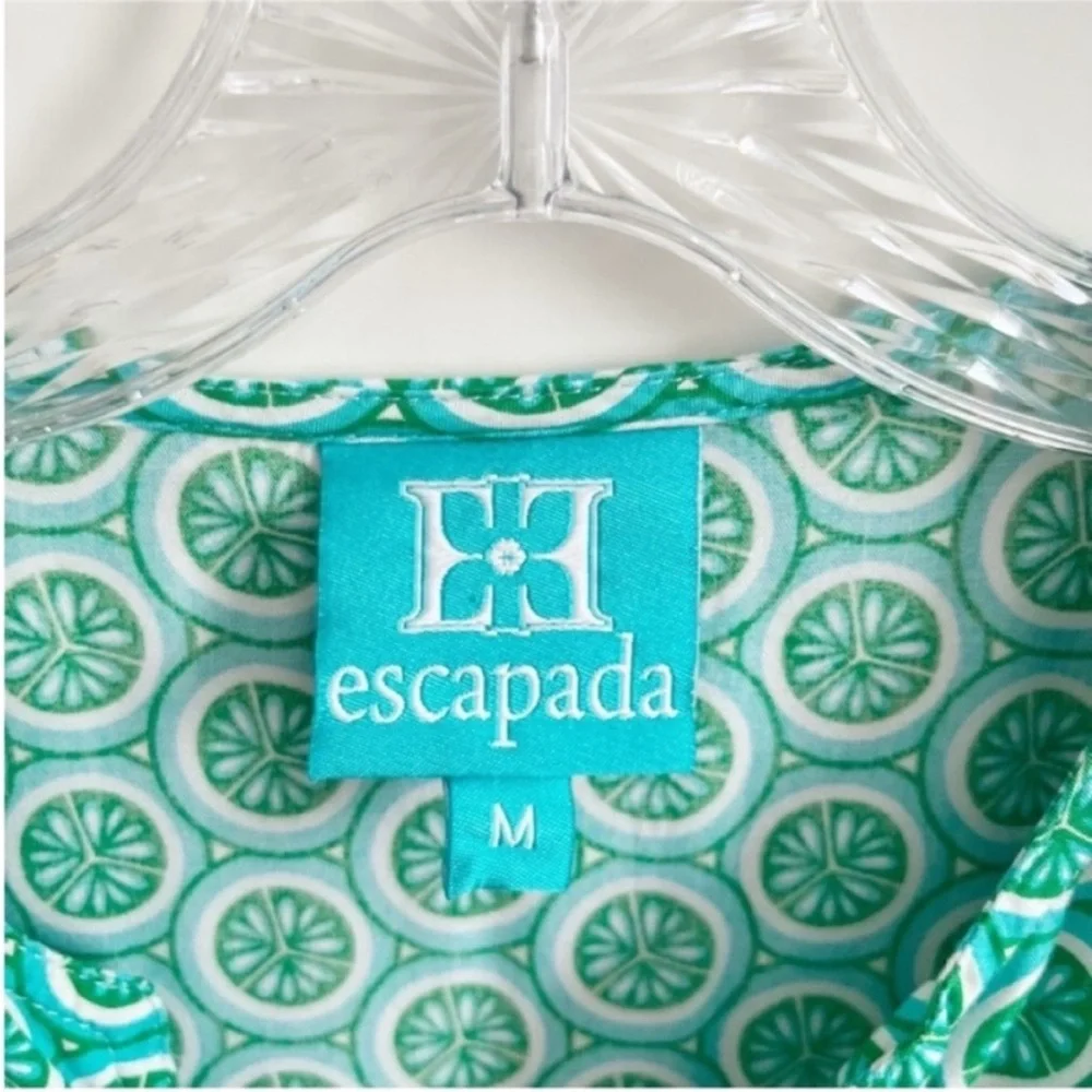 Escapada shirt green limes popover pockets rolled sleeves - Picture 7 of 9